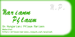 mariann pflaum business card